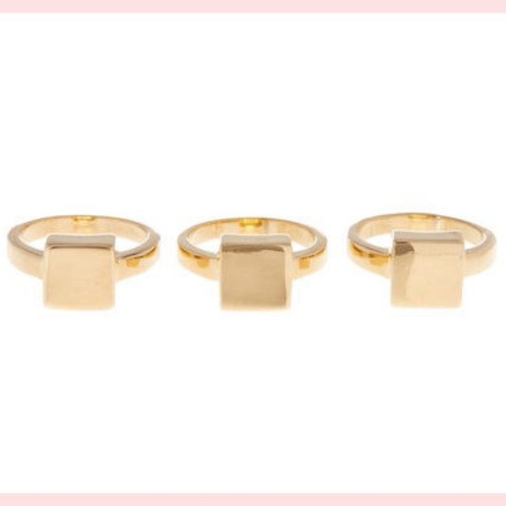 Square Silver Rings Stack BoHo Style / Alone NWT 7 - Picture 6 of 6